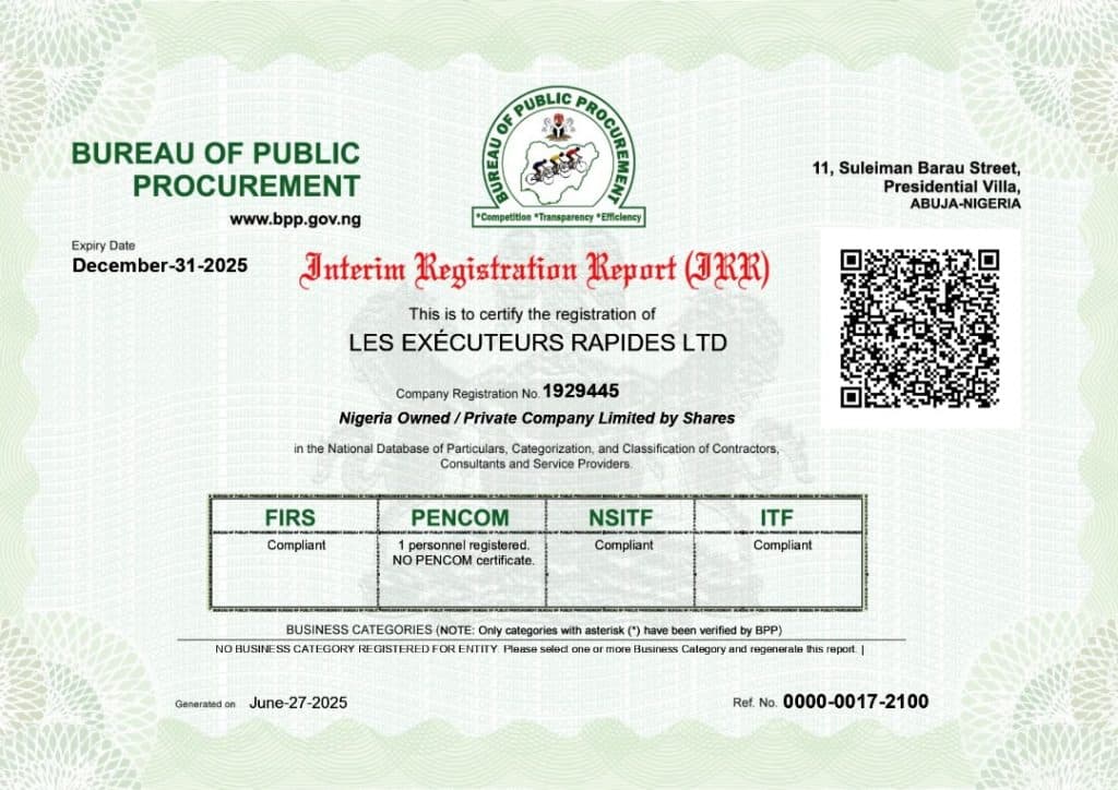 Quality Assurance Certificate